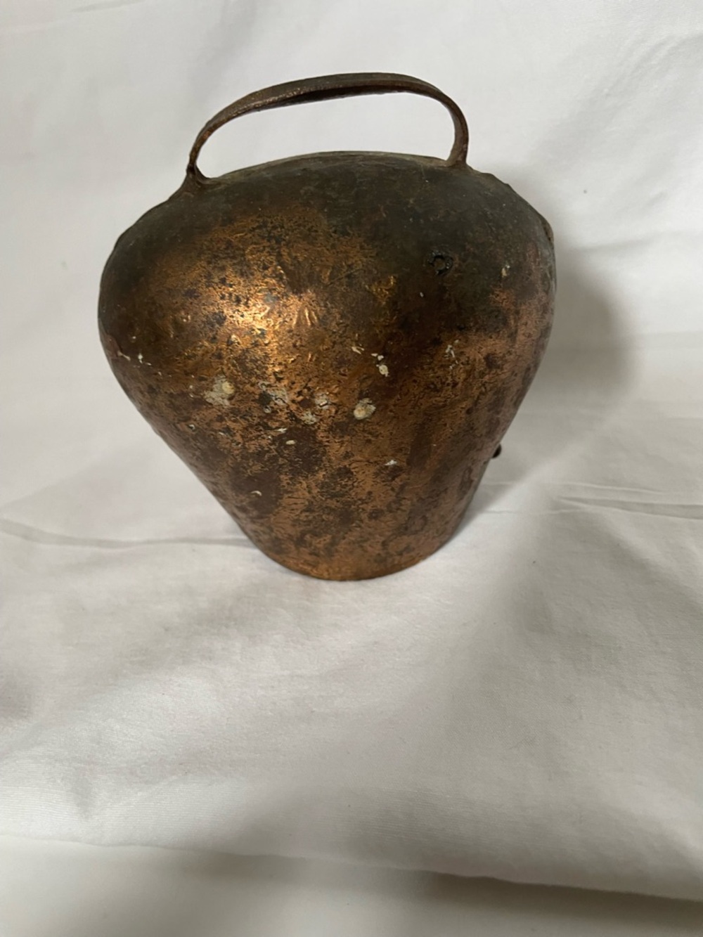 Antique-Style Decorative Metal Bell in Copper Tone